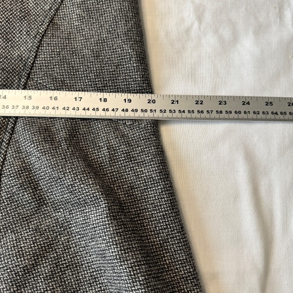 LeComte Women's 12 Wool/Silk Midi Skirt Lace Trim Gray/Black Flare Lined - Picture 9 of 12